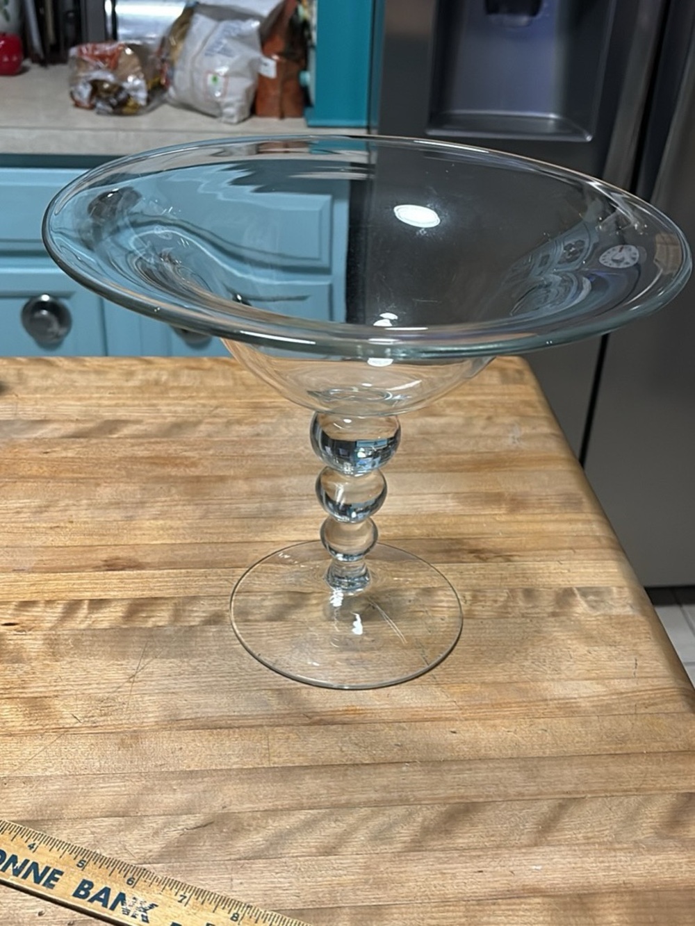 Clear Glass Compote Pedestal Bowl - Elegant Centerpiece